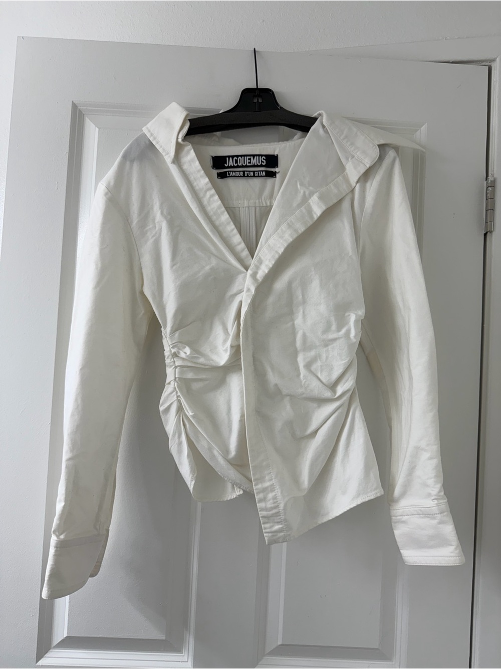 Jacquemus Cream Button-Front Blouse with Subtle Texture